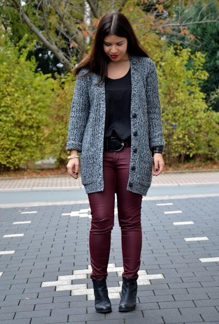 Outfit rockchic grober Strick
